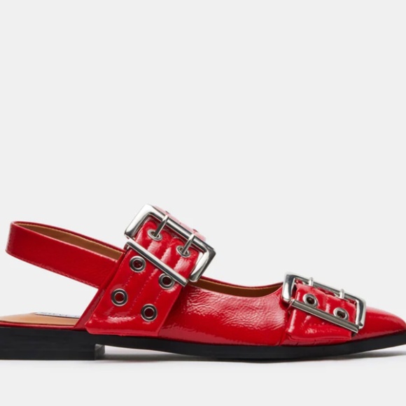 Steve Madden Graya Red Patent Slingback Flat - 10 - Picture 4 of 8